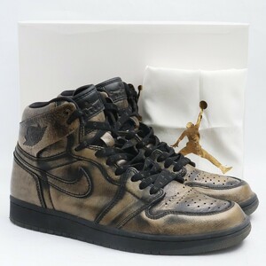 26.5cm NIKE AIR JORDAN 1 RETRO HIGH WINGS BLACK/METALLICGOLD AA2887-035 ナイキ エアジョーダン1レトロ ウイングス スニーカー