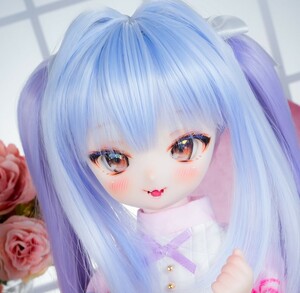 ＊きゃとろん＊DDH-01SW肌 ソフビ盛り開口カスタムヘッド ＋おまけアイ2種＋舌パーツ　ドルフィードリーム MDD 難あり