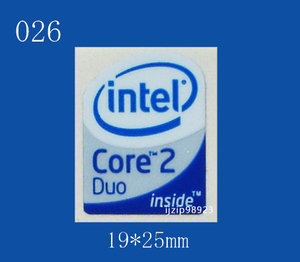即決026【 Intel Core 2 Duo 】(大)エンブレムシール追加同梱発送OK■ 条件付き送料無料 未使用