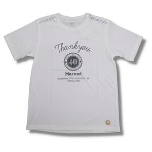 即決☆マーモット 40TH Anniversary Tシャツ WHT/Mサイズ 送料無料 速乾・吸汗・消臭 UVケア 40周年記念 ホワイト 白