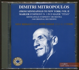 CMS2405EXB-103＞GRAMMOFONO 2000┃ミトロプーロス＆ミネアポリス響／マーラー：交響曲 第１番「巨人」1940年録音