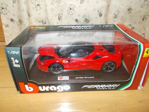 ブラーゴ Burago 1/24 3＋AGES フェラーリ SF90 ストラダーレ RACE＆PLAY Ferrari SF90 Stradale ダイキャストモデル 保管品