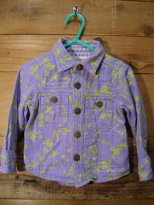 全国送料無料 ラグマート RAG MART キッズ ジョイ製 子供服 キッズ ベビー女の子 長袖 素材感のあるプリントシャツ 90