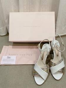 ① 美品 SOPHIA WESSTER 38 1/2 Joy Mid Sandal ヒール ハイヒール 白 24.5㎝ 箱付