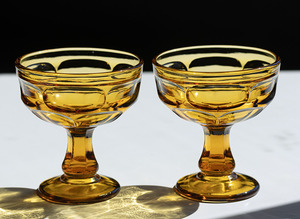 リビー アンバー アシュバートン シャーベット シャンパングラス 2個セット 酒 デザートグラス カクテルグラス ビンテージ
