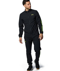 UNDER ARMOUR■アンダーアーマー UAフレッシュウーブン ジャケット パンツ 上下セット 軽量 黒 イエロー24