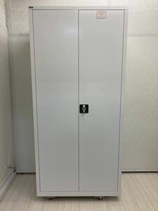 Ceha 鍵付 キャビネット スチール書庫 ホワイト オフィス家具 高さ約185cm 幅約88cm 奥行約40cm