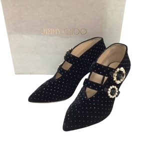 ♪♪ JIMMY CHOO ジミーチュウ レディース ブーティー ショートブーツ SIZE 36 ブラック やや傷や汚れあり