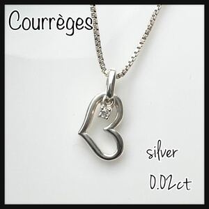 Courrges クレージュ　ダイヤ　0.02ct silver ネックレス