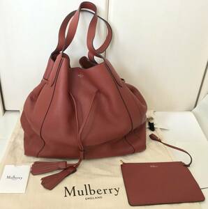 新品137,500円★MULBERRY マルベリー★正規イギリス製★Millie Tote ミリー トートバッグ ポーチ付★牛革グレインカーフ レザー★HH5866736