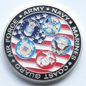 【説明文必読】アメリカ合衆国 ５つの部隊 紋章コイン ALWAYS REMEMBER