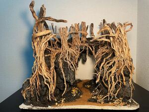 【オンリーワン品】溶岩石付き流木空洞型アクアリウムレイアウト「自然の響き」