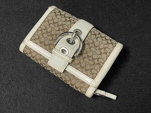 ST0605-32I　COACH　2つ折り財布　コーチ　シグネチャー×ホワイト系　ウォレット　服飾小物　財布　