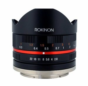 Rokinon 8mm F2.8 UMC Fisheye II (ブラック) レンズ 富士フイルム X マウ (中古品)