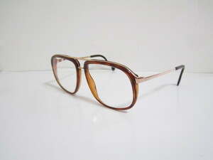 籠◆ビンテージ　レトロ　ドイツ製　ZEISS　West Germany　ウェリントン型　ゴールドｘ鼈甲柄系　眼鏡　中古品