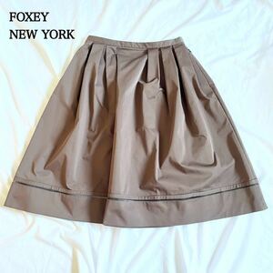 【1000円スタート】フォクシーニューヨーク　はしごレーススカート　ストレッチグログラン　FOXEY