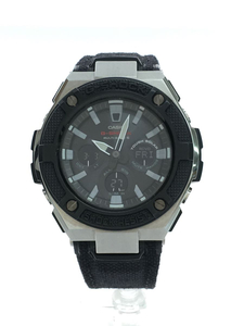 CASIO◆ソーラー腕時計/アナログ/BLK/BLK/GST-W330AC
