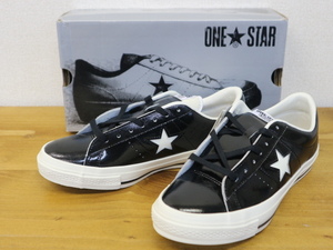 2000年初期 新品 CONVERSE One Star Enamel Leather Ox US9 27.5cm ブラック コンバース ワンスター エナメルレザー 1C014 スニーカー