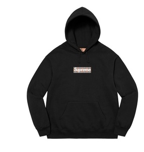 22SS 国内正規店購入 新品未使用 Supreme Burberry Box Logo Hooded Sweatshirt Black M シュプリーム バーバリー ボックス ロゴ Tシャツ