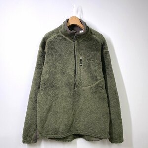 【USA製】Patagonia パタゴニア R2 フリースプルオーバージャケット ポーラテック L カーキ ハーフジップ