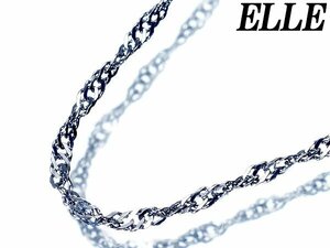 1円～【ジュエリー極】ELLE 高級Pt850スクリューデザインチェーンネックレス 40cm 1.4g a1137u【送料無料】