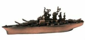 ●アンティーク・真鍮風置物（鉛筆削り付）戦艦・横12㎝●