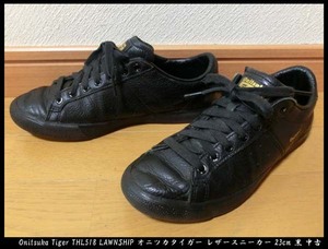 ■Onitsuka Tiger THL518 LAWNSHIP オニツカタイガー レザースニーカー 23cm 黒 中古