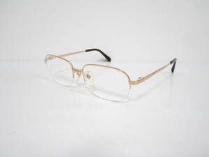 柿◆ビンテージ　レトロ　HOYA　PLM 006　TiーP　MADE IN JAPAN　ホヤ　ウェリントン型　ゴールド系　眼鏡　程度良品