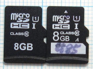 ★micro SDHC メモリーカード ８GB ２枚 中古★送料６３円～