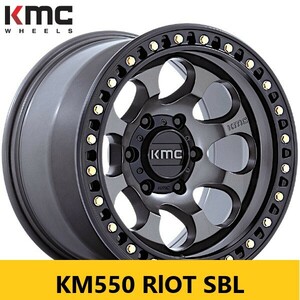 新作 KMC KM550 RIOT SBL アンスラサイト 新品4本 8.5J 17in IS10 139.7 6H 三菱 トライトン GSR プラド ハイラックス FJ 4ランナー