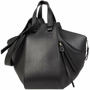 【在庫一掃】 ロエベ LOEWE ハンモック バッグ スモール 2WAY ショルダーバッグ アナグラム ハンドバッグ レザー ブラック 【中古】