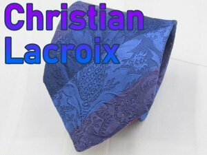 【クリスチャン・ラクロワ】 OC 587 クリスチャン・ラクロワ Christian Lacroix ネクタイ 青系 植物系 ジャガード