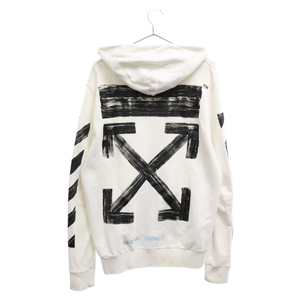 OFF-WHITE オフホワイト 17AW OMBB003F17003030 Diag Brushed Zip Hoodie ダイアゴナルブラッシュパーカー ホワイト