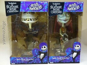 新品 ハンドペイント ヘッドノッカー Jack＆Sally 2体セット NECA ナイトメアビフォアクリスマス ティムバートン