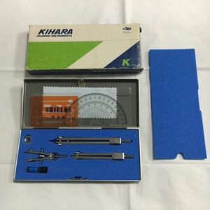 新品未使用 超希少 激レア 高級 製図器機 KIHARA DRAWING INSTRUMENTS コンパス 分度器 替芯付き