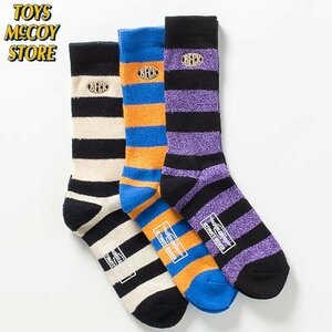 TOYS McCOY トイズマッコイ 3-PACK BORDERED BOOTS SOCKS 3Pソックス TMA2322 新品 #25