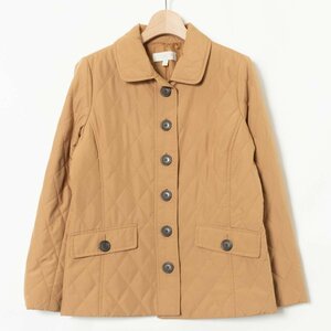 TALBOTS キルティングジャケットコート タルボット ベージュブラウン 綺麗め シンプル ベーシック ステンカラー アウター 裏地あり 秋冬 P