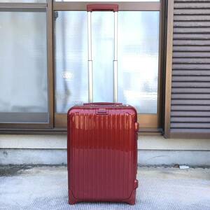 【リモワ】本物 RIMOWA スーツケース SALSA DELUXE サルサデラックス 853 52 TSAロック 2輪 キャリーケース 35L 赤色系 トラベルバッグ