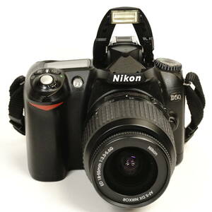 ビンテージ NIKON D50 ニコン デジタル一眼レフ AF-S DX NIKKOR ED 18-55mm F3.5-5.6G ※シャッターが機能しませんので部品取りとして HKT