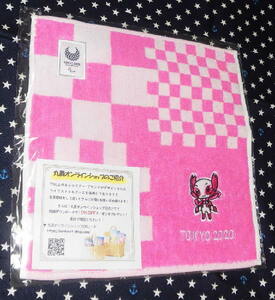 新品・タグ付き！東京2020パラリンピックマスコット刺繍ミニタオル　ピンク