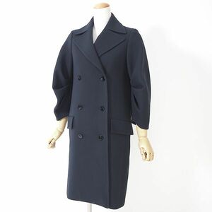 4-YB012【美品】クリスチャンディオール Christian Dior コート ネイビー 38 レディース