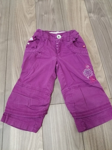 美品海外ブランド　JULIEtte　ワークパンツ　7分丈パンツ　120前後 紫色/a68