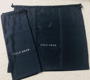 コールハーン「COLE HAAN」 バッグ保存袋 2枚組（3605）正規品 付属品 内袋 布袋 巾着袋 布製 ナイロン生地 ネイビー 56×51cm 大きめ