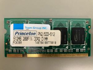 送料無料 Princeton 512MB PC4300 PN2/533-512 ノート PC 用 DDR2 200 pin プリンストン 画像参照 NC NR