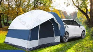 車に連結バックドアテント EVに最適 キャンプテント 車中泊テント 車カーサイドタープ サイドテント ４人利用可 Cタイプ
