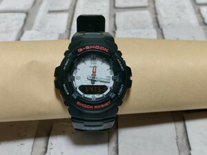 希少コラボ！ビンテージCASIO G-SHOCK ラッキーストライク 2000本限定 L.S./M.F.T. G-100　LUCKY STRIKE　JAPAN刻印　バックライト写真あり