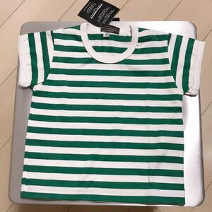 新品　マリメッコ marimekko ボーダー　半袖Tシャツ　60cm グリーン×ホワイト　ベビー　フィンランド製