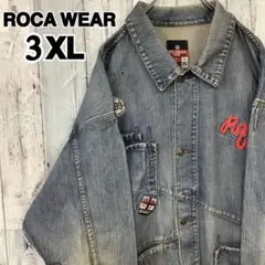 【ROCA WEAR】ロカウェア デニムジャケット　刺繍　ビックサイズ　3XL