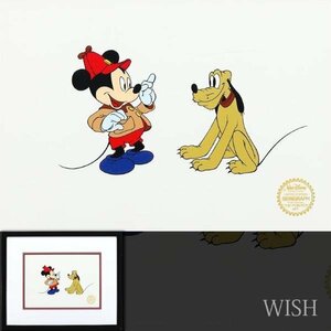 【真作】【WISH】ウォルト・ディズニー Walt Disney「ミッキーマウスとプルート」セリグラフセル画 ◆ディズニー作品 #24032015