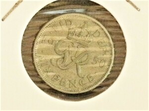 イギリス◆6PENCE(ペンス)白銅貨■1950年